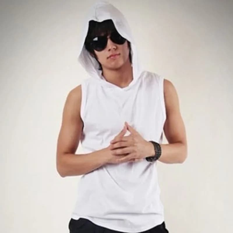 2025 Brand New Men's Tank Tops Vest Sleeveless Tees For Male Hooded Man Vests Tops Hip Hop Men Tank Top Hoody T shirt Male Mens - 6