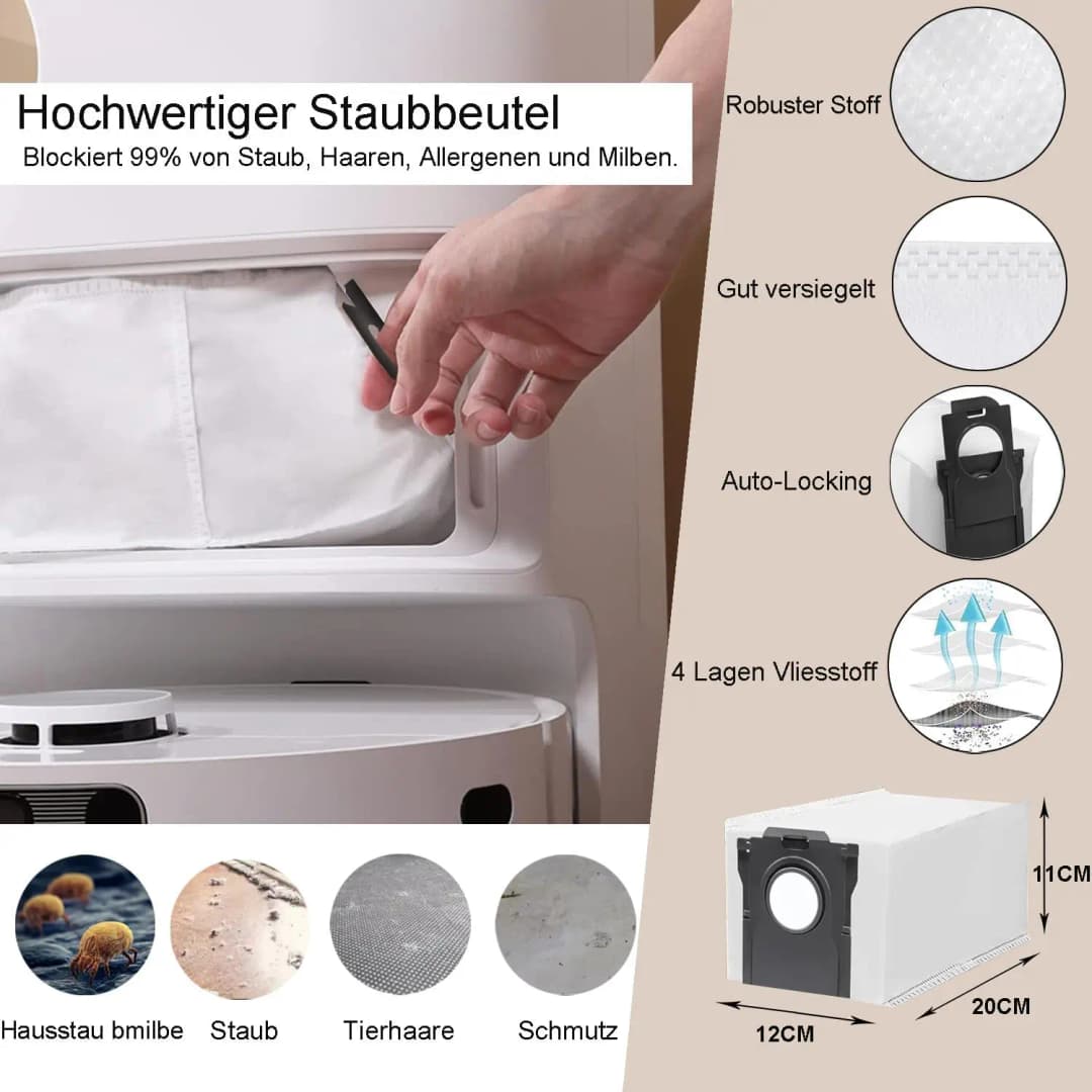 Dreame D20 Ultra / L10s Ultra CE Robot Vacuum Cleaner Accessories Main Side Brush Mop Cloth Hepa Filter Dust Bag Spare Parts - 4