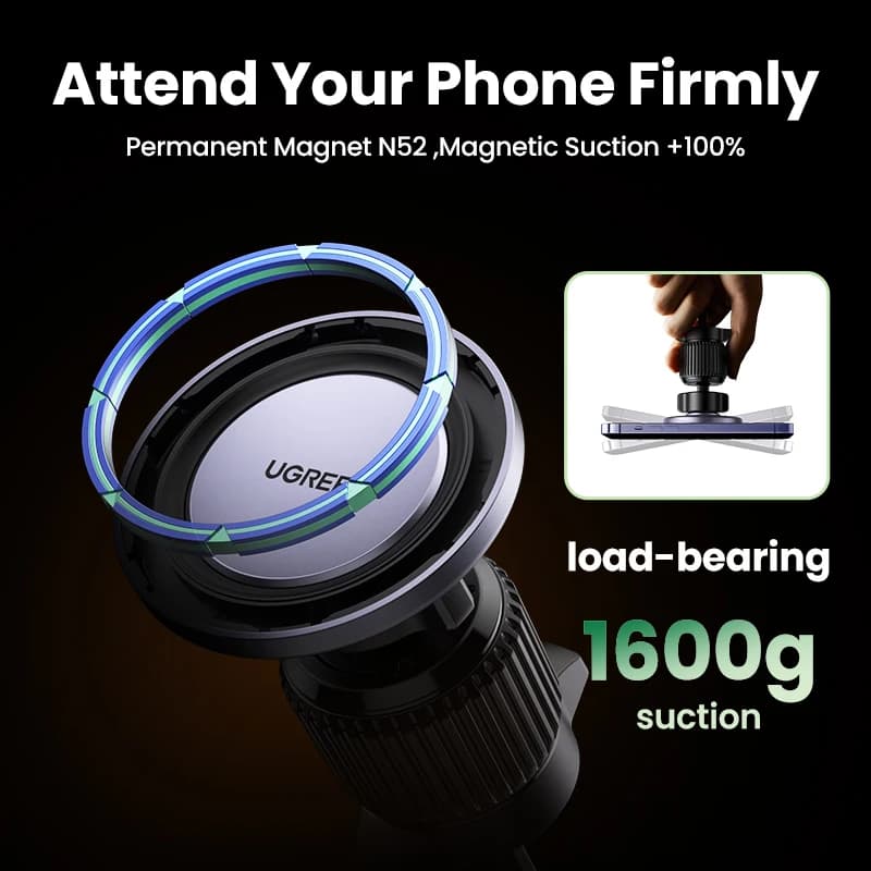 UGREEN Magnetic Car Phone Holder Air Vent Car Phone Stand For Magsafe iPhone 15 14 13 ProMax Xiaomi Samsung Strong Magnet Holder - 3