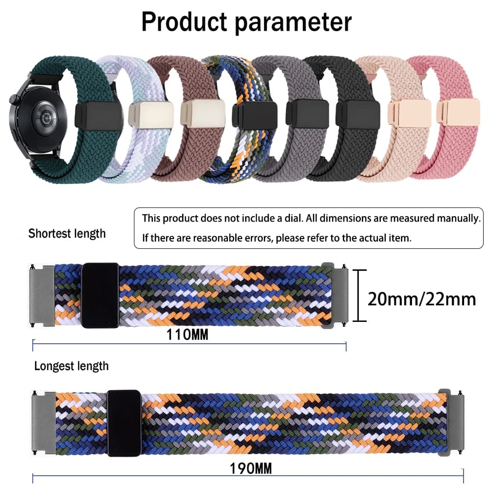 حزام ساعة من النايلون 22 مم 20 مم HAYLOU Solar Ultra Band Solar 5/Plus RT3/R8/S8/S6/RS4/Watch 2 Pro سوار ساعة ذكية للنساء والرجال - 3