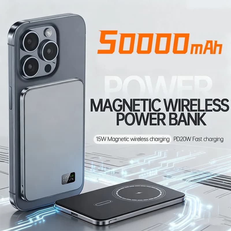Lenovo 20000mAh Thin Portable Magnetic Wireless Power Bank PD22.5W Fast Charging External Battery For Magsafe iPhone Samsung - 2