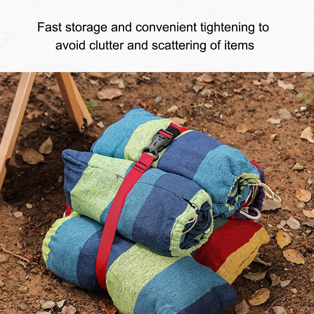 حزام أمتعة محمول مع خطاف تحرير سريع، مناسب للتخييم والسفر، 1-4 قطع - 4