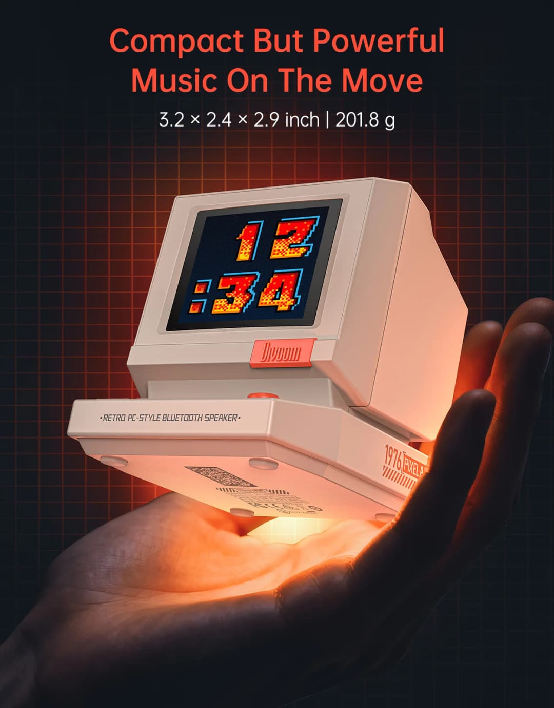 Divoom MiniToo Retro Bluetooth Speaker Portable Pixel Display Music Box Retro Computer Style Speaker Gift - 2
