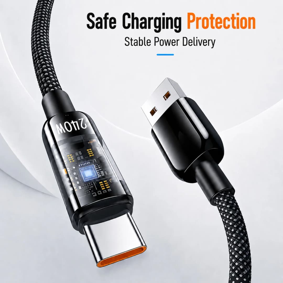 240W USB C Cable Fast Charging USB A to USB C Type C to Type C Nylon Braided Charging Cord For iPhone 15 Samsung Xiaomi Huawei - 4
