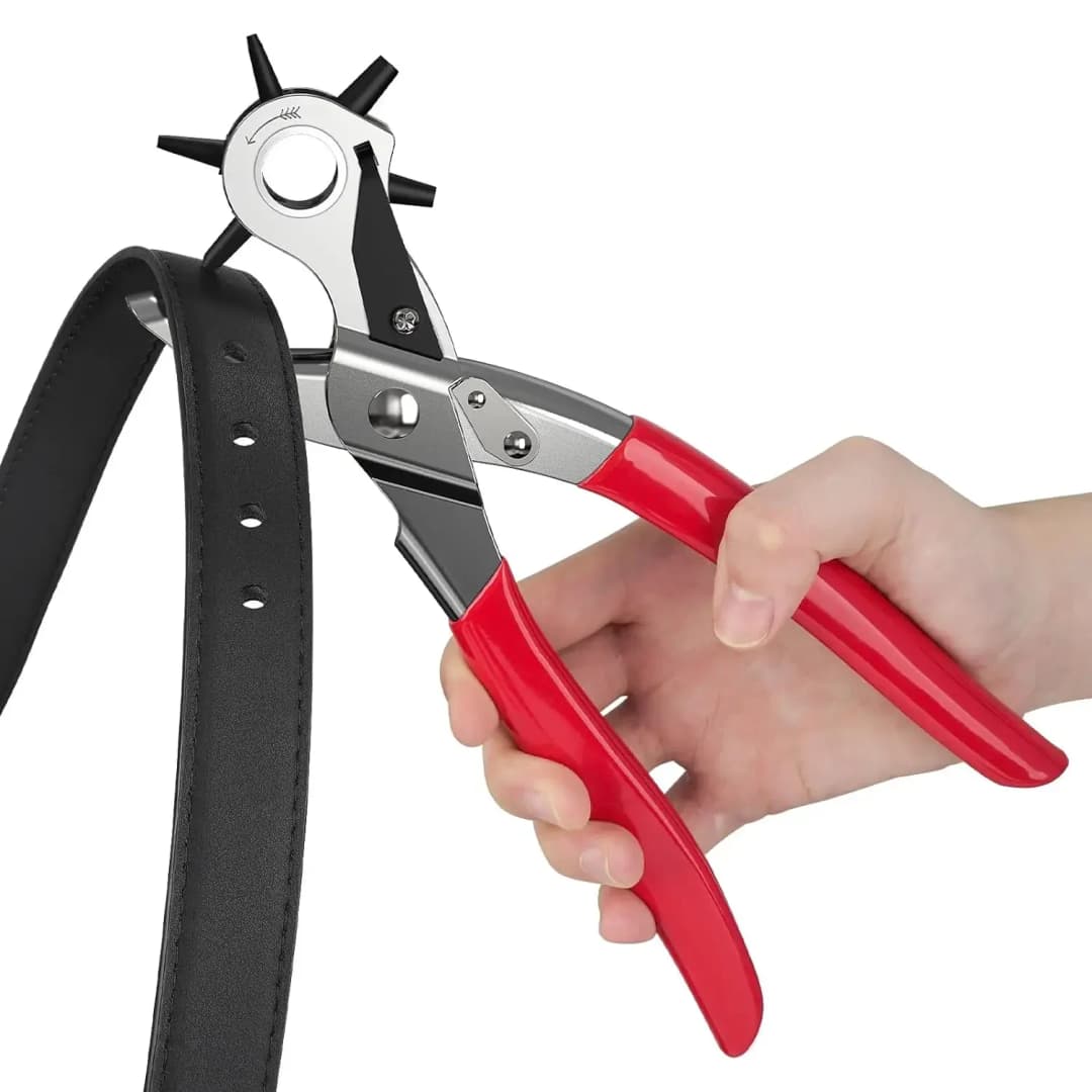 6-Size Rotary Leather Punch - Heavy Duty Belt Hole Puncher Tool w for DIY Crafting & Leatherworking Kits - 2