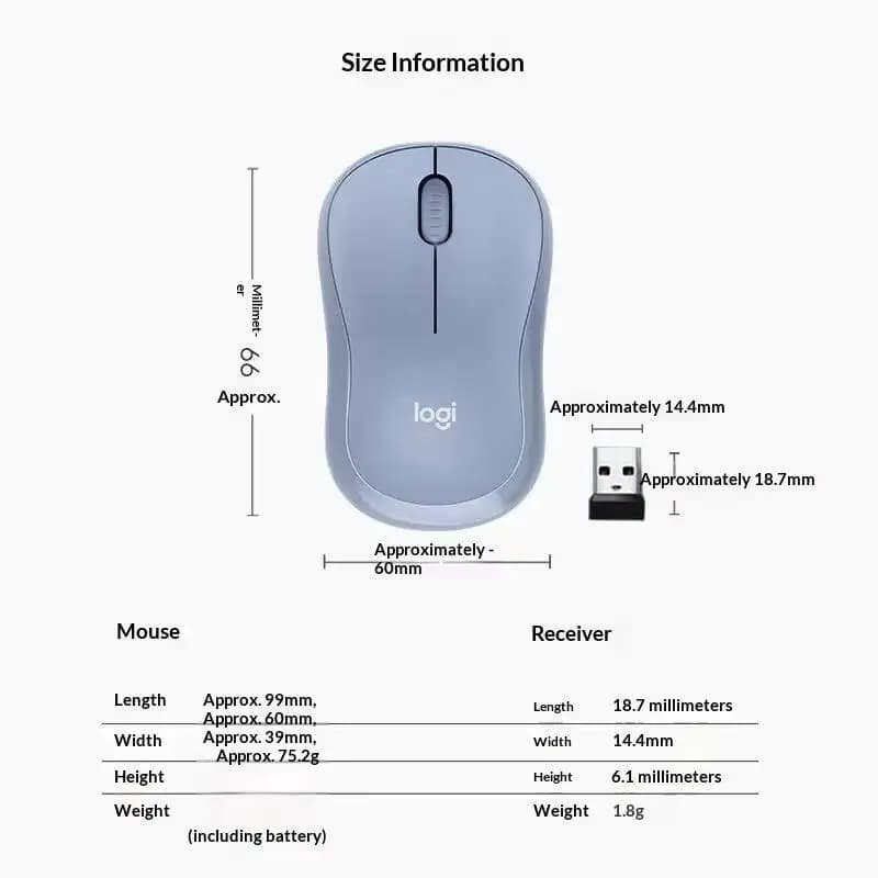 Logitech M221 Wireless Mouse - SilentTouch Tech 2.4GHz Connection Smooth Glide Perfect for Laptop Desktop PC Mac Configurations - 5
