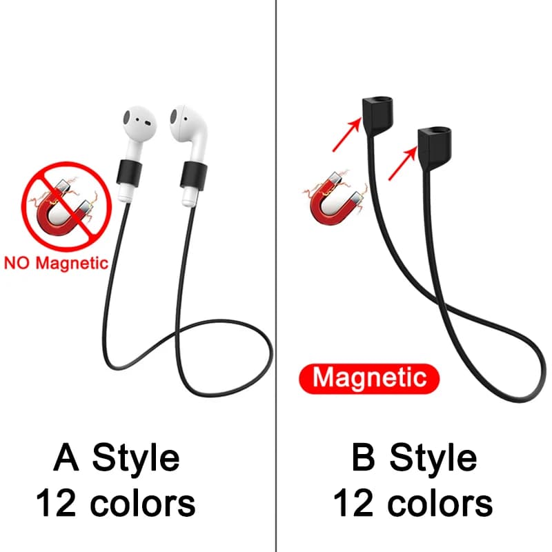 Soft Silicone Anti Lost Magnetic Rope Earphones for Apple Airpods Pro 2 1 3 Huawei FreeBuds Bluetooth Wireless Headphone Straps - 2