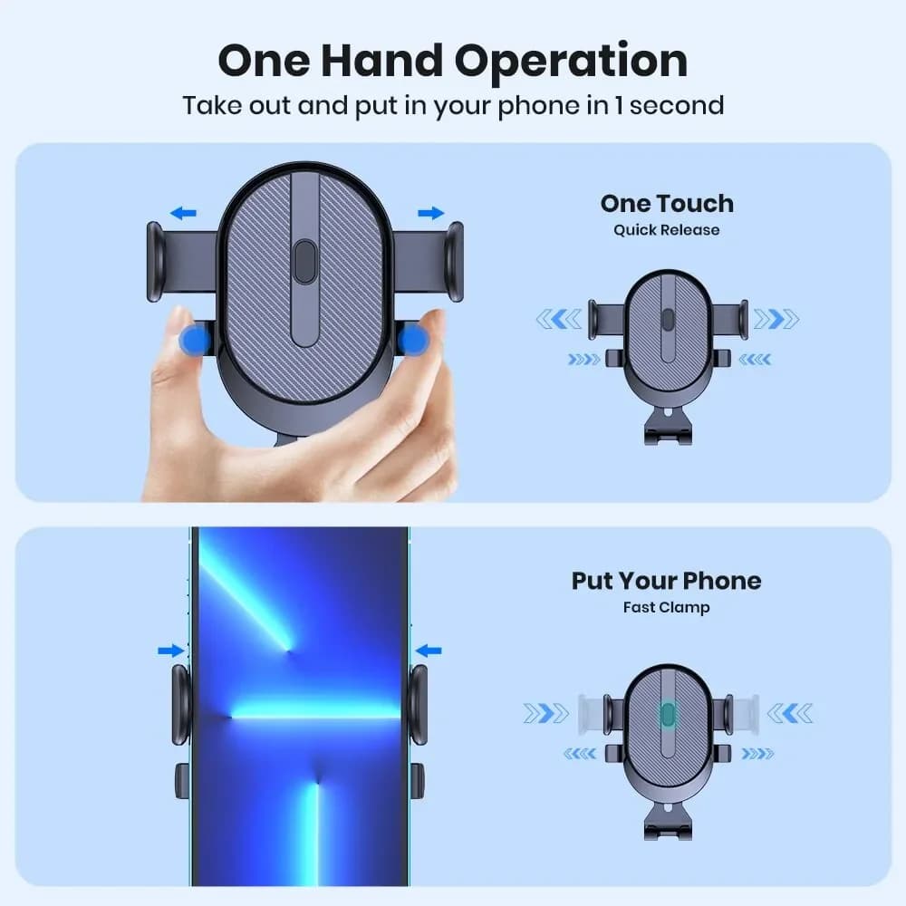 Mobile Phone Holder Air Outlet Gravity Sensor Car Holder Riangle Gravity Frosted Simplicity Solid Metallic Material - 4