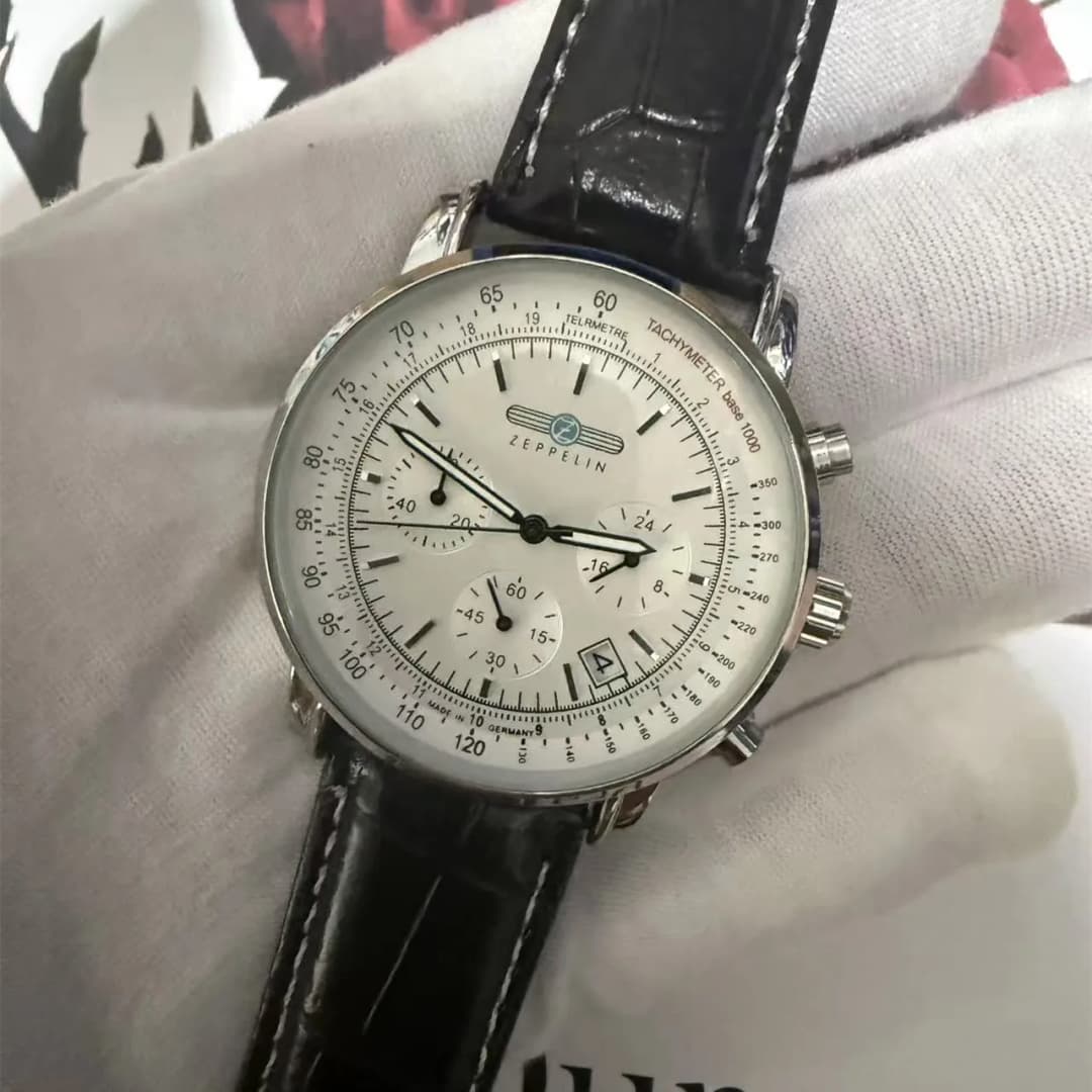 ساعة زيبلين الجديدة 2026، رجالية ريترو صغيرة بثلاثة عقارب، كرونوغراف فاخر، هدية سلسلة 8886M - 4