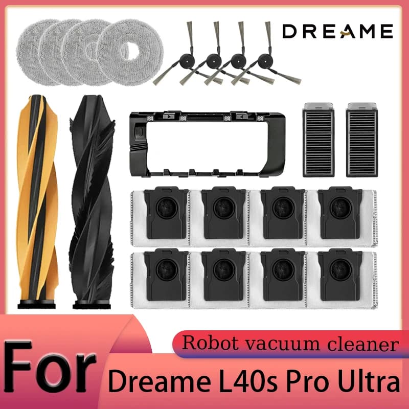 Dreame L40s Pro Ultra Robot Vacuum Cleaner Accessories Main Brush Side Brush HEPA Filter Mop Cloths Dust Bag Spare Parts