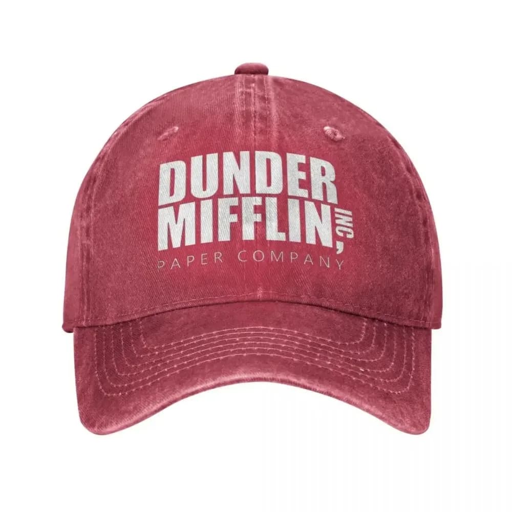 Classic Dunder Mifflin Logo Baseball Caps Men Women Distressed Denim Washed Sun Cap The Office Travel Adjustable Hats Cap - 6