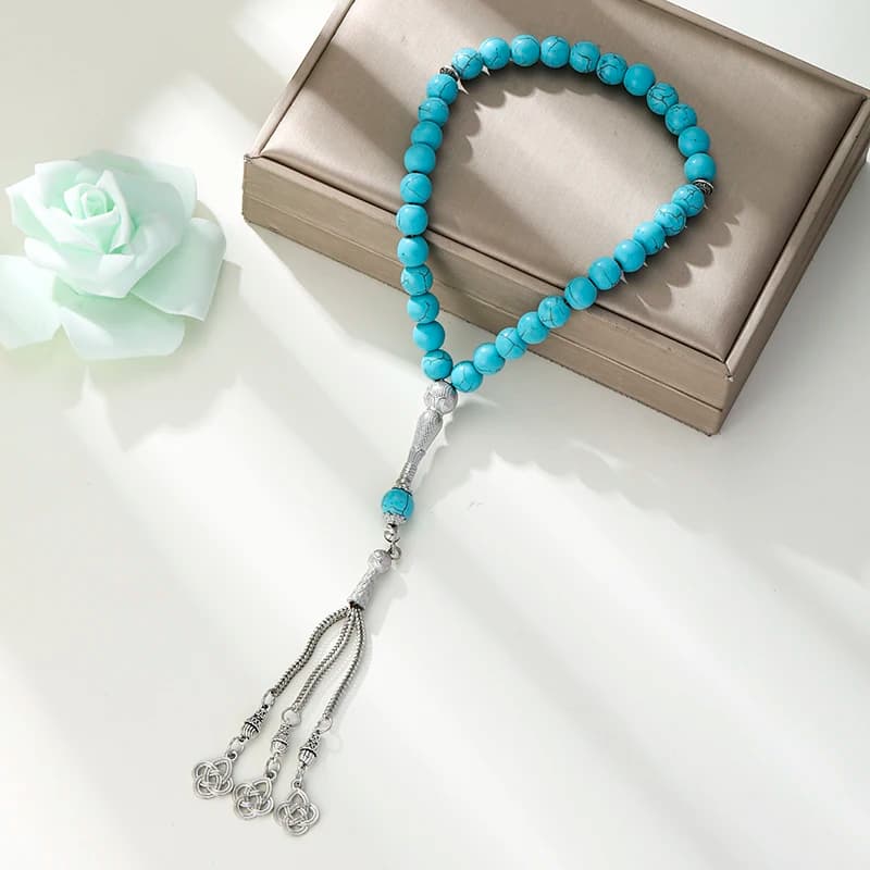 مسلم روز الخرز عيد رمضان هدية Türkiye الرجال سوار العربية الإسلامية سبحة صلاة 10 مللي متر 33 الخرز الحجر الطبيعي اليدوية Jewe - 3