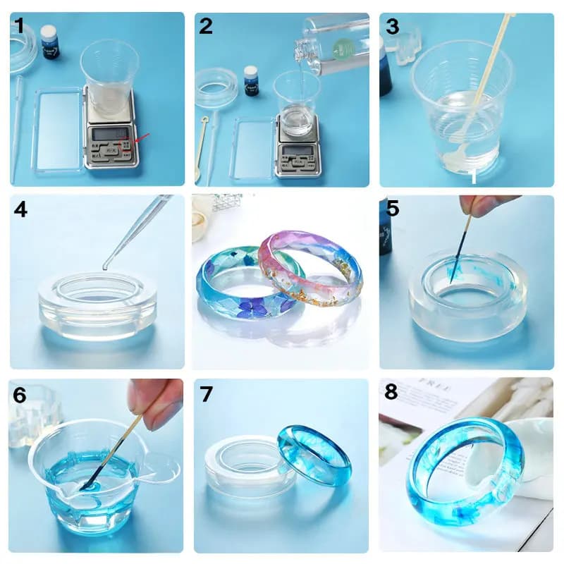 مجموعة قوالب صب الإيبوكسي من السيليكون مع أدوات صب الأشعة فوق البنفسجية وقوالب صب الراتنج لصنع المجوهرات وإكسسوارات الأقراط اليدوية - 16 تصميم - 6