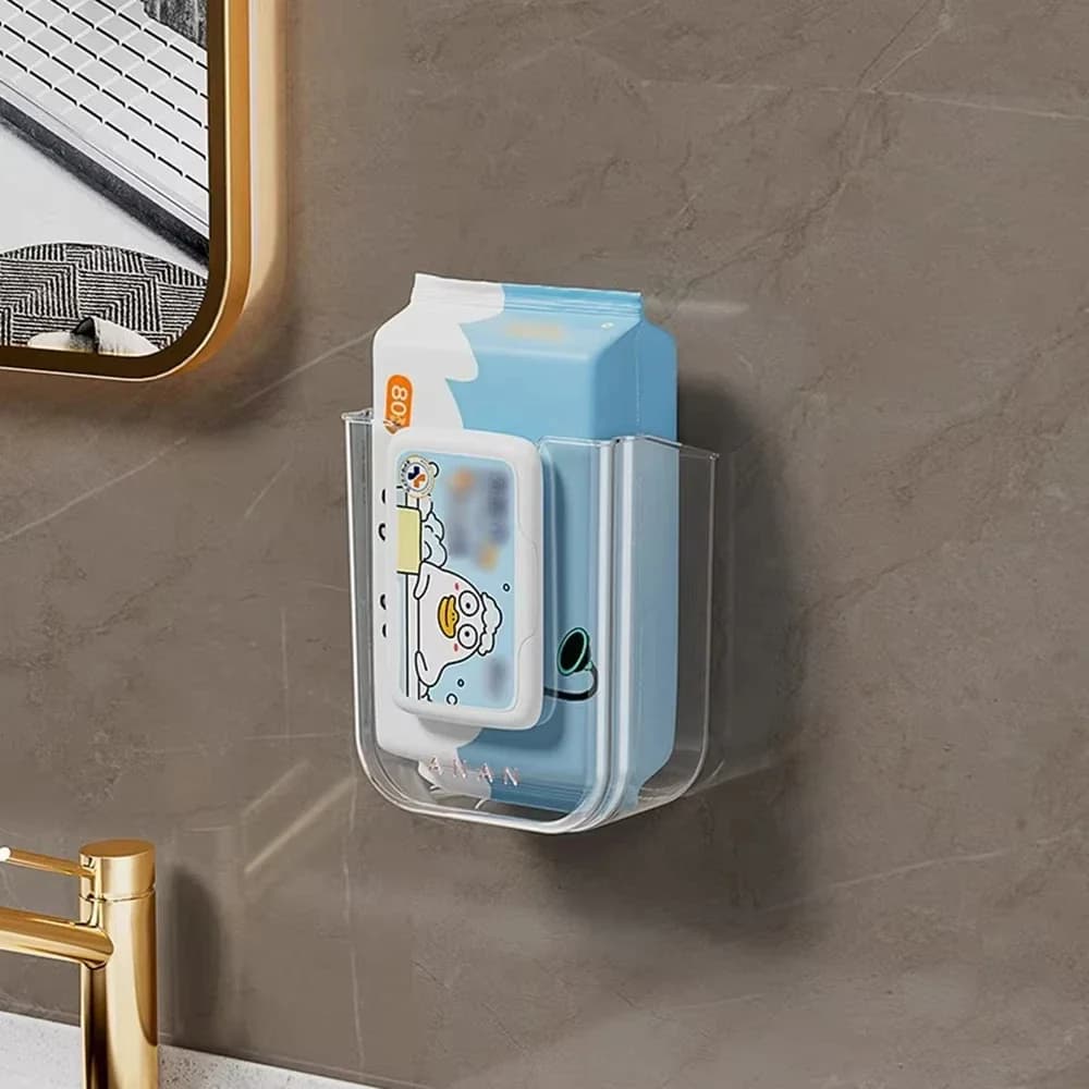 Tissue Box Bathroom Non Perforated Wall Mounted Wet Tissue Storage Box with Large Opening and Strong Load-bearing Capacity - 6