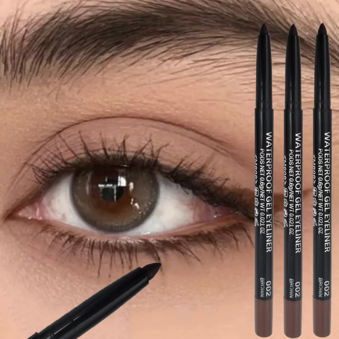 3 قطع قلم تحديد عيون ضد الماء جل حريري مات بني أسود تحديد مقاوم للتلطخ سريع الجفاف أداة مكياج عيون للمبتدئين