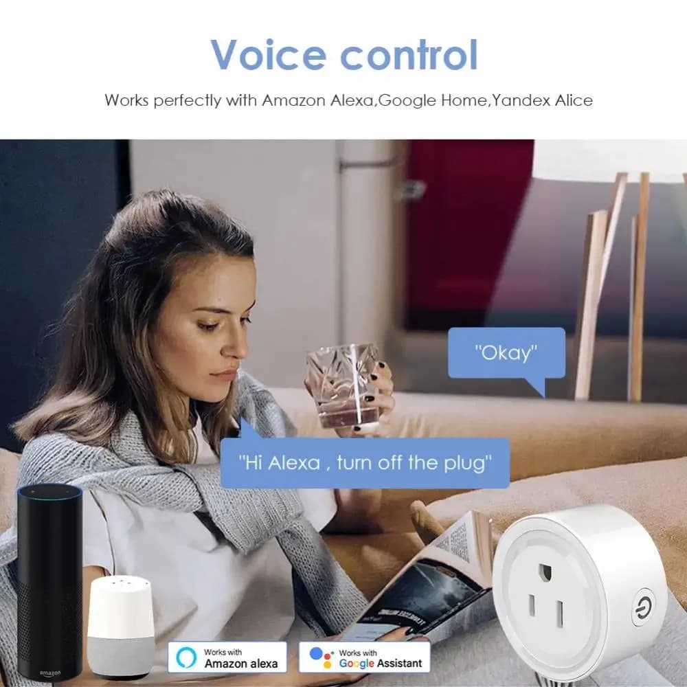 Tuya Smart Wifi Plug US Standard Wireless Outlet 10A Remote Control Smart Home Appliances Work With Alexa Google Home - 2