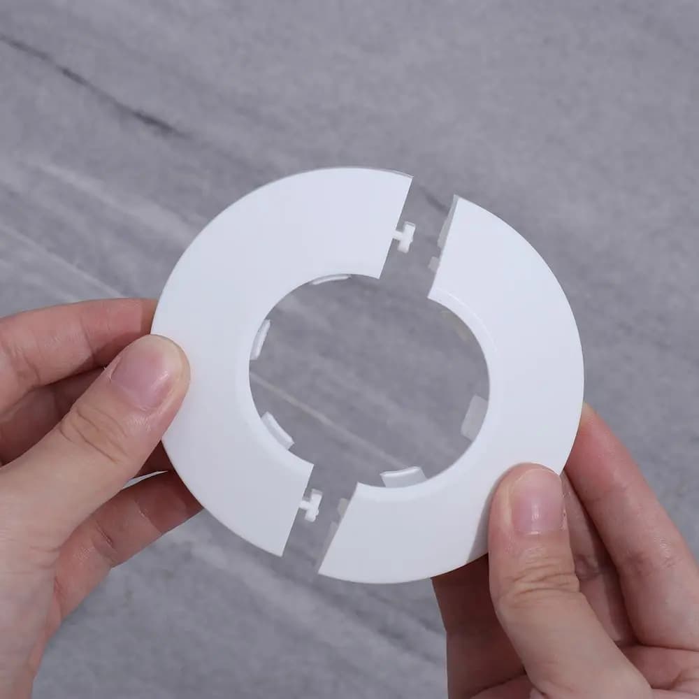 غطاء زينة صنبور المطبخ والحمام، غطاء فتحة أنبوب صمام زاوية صنبور الدش، طوق أنبوب فتحة الحائط البلاستيكي قطعة واحدة - 3