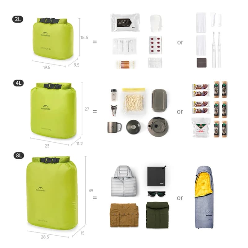 Naturehike Rolled Storage Bag Outdoor Travel Hiking Lightweight Waterproof Vacuum Compression Dispenser Bags Portable Organizer - 6