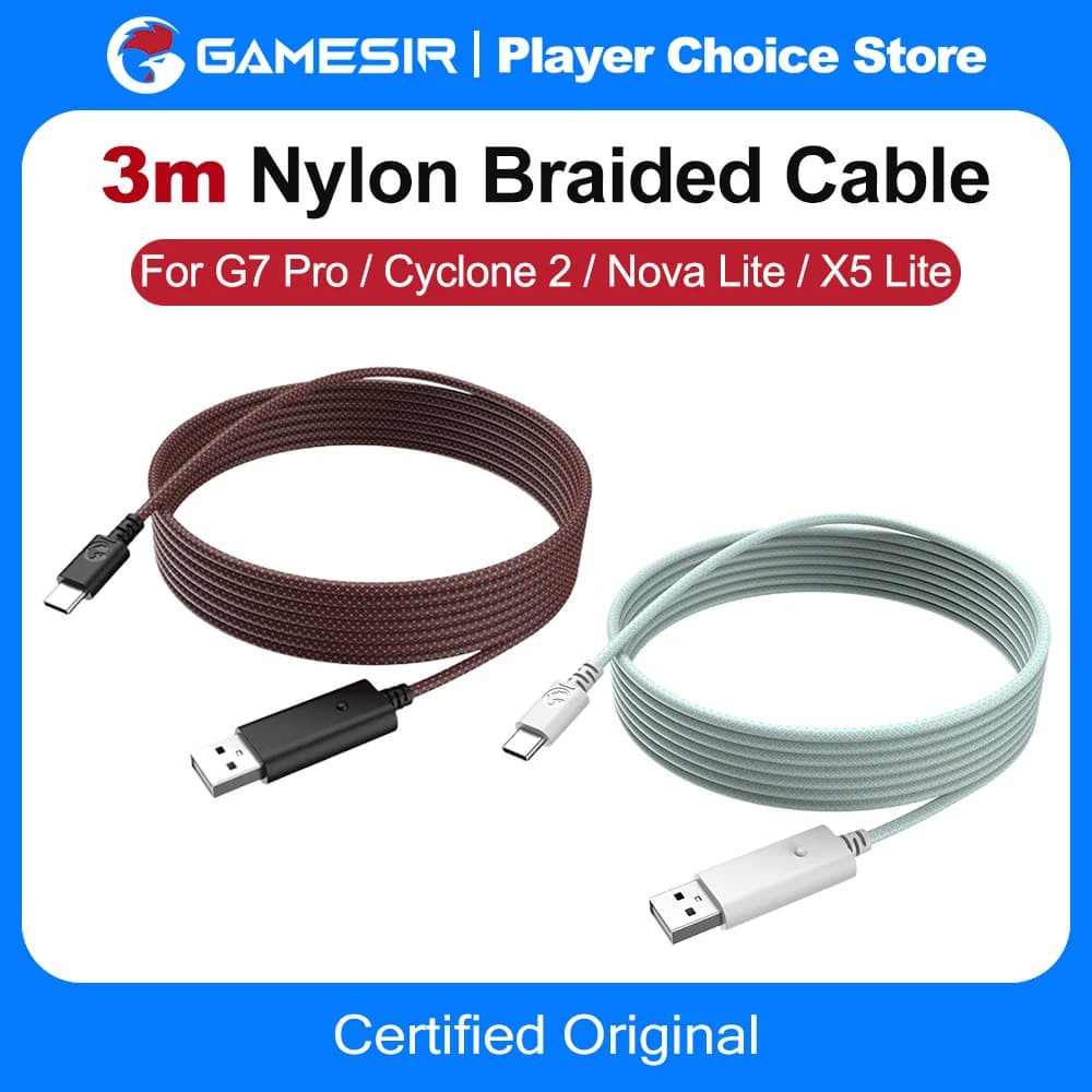 GameSir 3m Nylon Braided Cable for G7 Pro G7 Pro Wuchang Cyclone 2 Nova Lite X5 Lite G7 SE G8 G8+ MFi X5s Kaleid Flux Gamepad