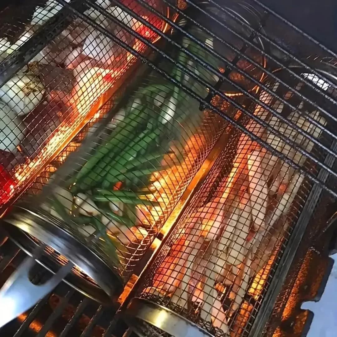 1pc Stainless Steel BBQ Cage Grill Cage Perfect For OutdoorGrilling Camping Grill Accessories Tool Gifts For Camping BBQ - 2
