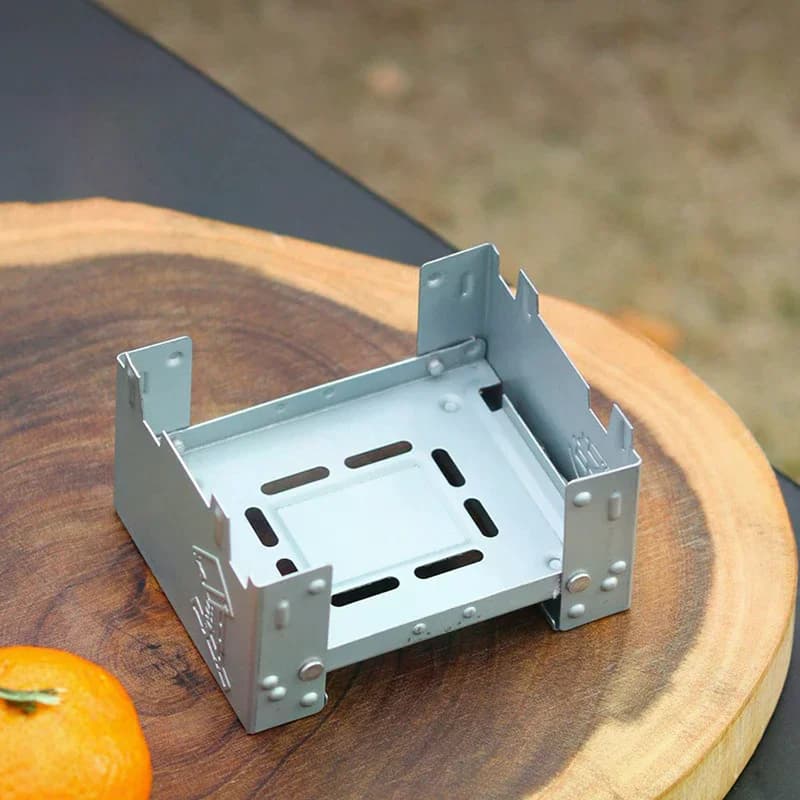 موقد نزهات صغير محمول، موقد تخييم من الحديد المجلفن، وقود كحول صلب، فرن قابل للطي، معدات تخييم للطهي - 2