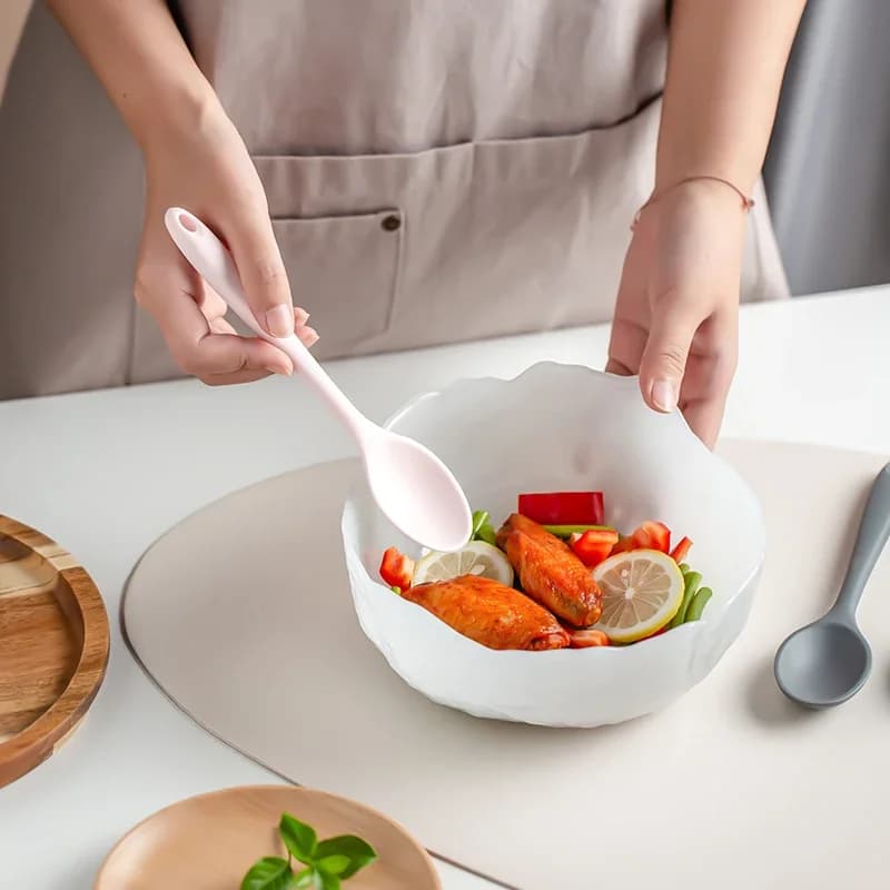 3pcs Silicone Spoon Mixing Soup Spoons Kitchen Mixing Ladle Cooking Utensils Kitchenware Tool for Stirring and Serving - 6