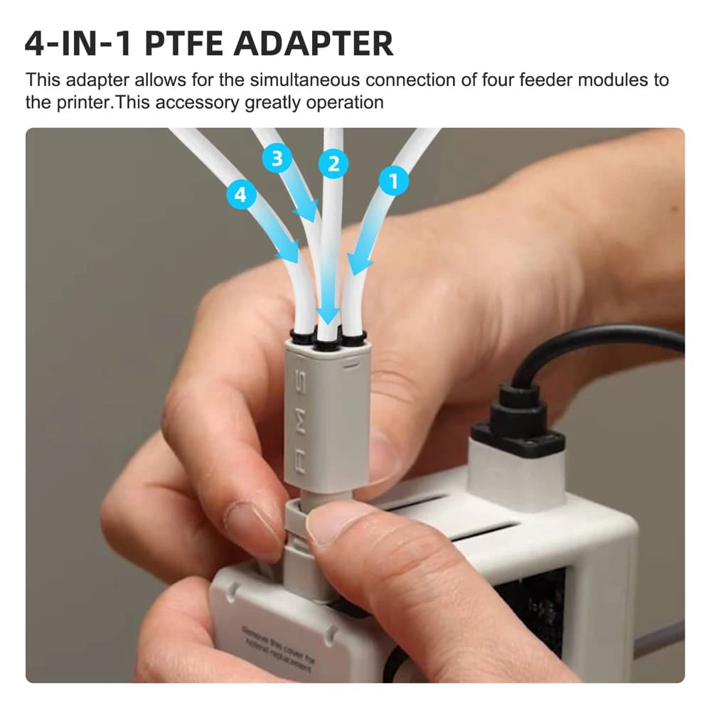 طابعة بامبو لاب ثلاثية الأبعاد AMS هاب خيوط بخمسة مكونات مفتاح مستهلكات طباعة متعددة الألوان لقطع بامبولاب A1/A1 ميني - 3