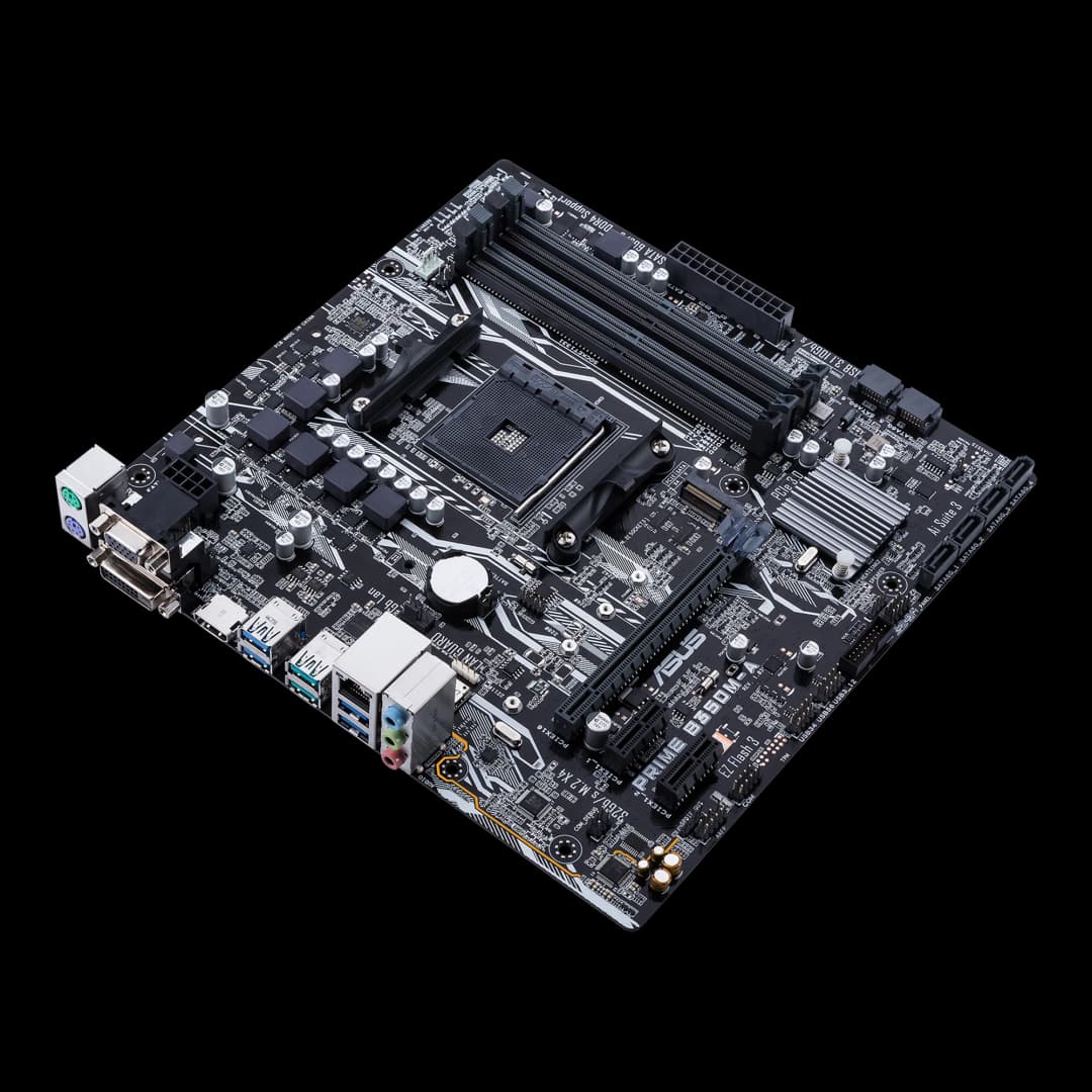 لوحة أم ASUS PRIME B350M-A، شريحة AMD B350، مقبس AM4، ذاكرة DDR4 بسعة 64 جيجابايت، Micro ATX، PCI-E 3.0، تدعم معالجات Ryzen 7 5700 وRyzen 3 5300 وRyzen 7 4700 - 3