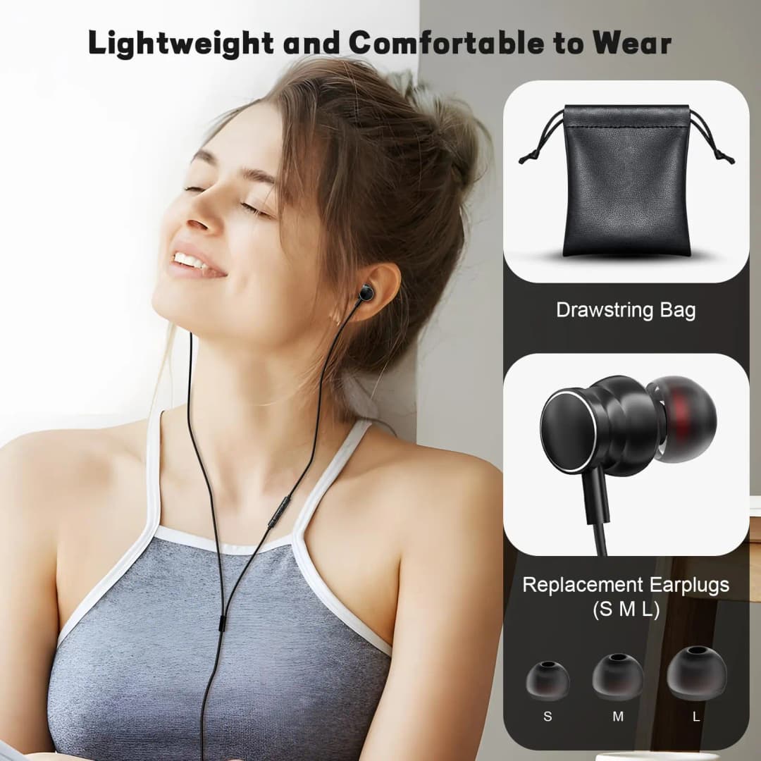 Type C Wired Headphones 3.5mm HiFi Noise Canceling Earphones For Samsung iPhone 17 16 15 Xiaomi Huawei Computer Tablet Headset - 5
