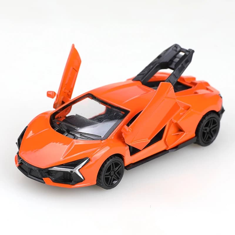 Alloy car model, realistic sports car model, children's toy racing car, inertia pull-back, openable doors, small car ornament