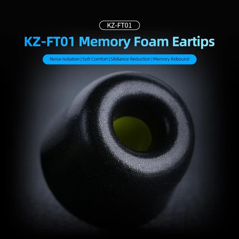 نصائح إسفنجية KZ FT01، صوت متغير، قطن ذاكرة، سدادات أذن، إسفنجة ذاكرة، متوافقة مع سماعات EDX PRO X وZS10 PRO X وAS16 وZEX وZSN وZS12