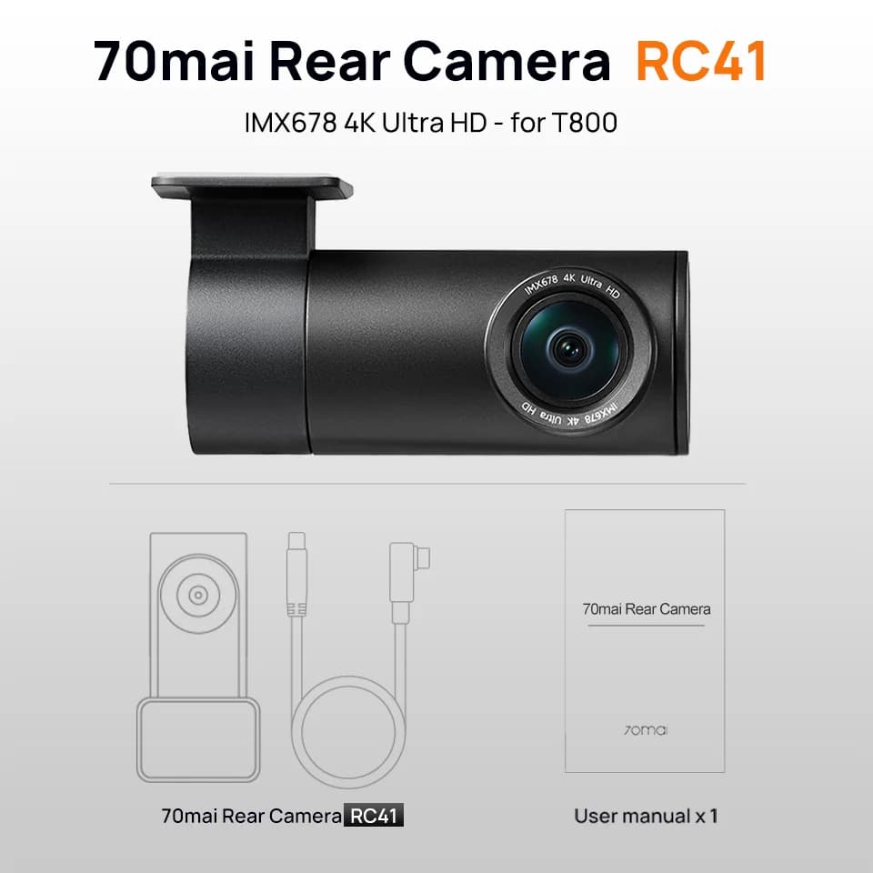 70mai Rear Cam RC06 RC11 RC12 RC14 RC22 RC24 RC41 Interior Cam FC02 for A800S A810 A800SE A810S 70mai A510 A200 A500S Omni X800 - 2