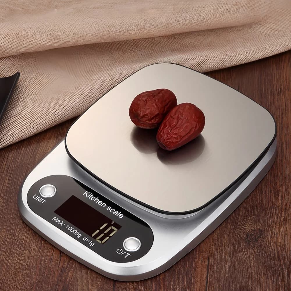 ميزان مطبخ رقمي عالي الدقة 10 كجم/1 جرام مع شاشة LCD، ميزان طعام إلكتروني محمول للمجوهرات والقهوة والخبز - 4