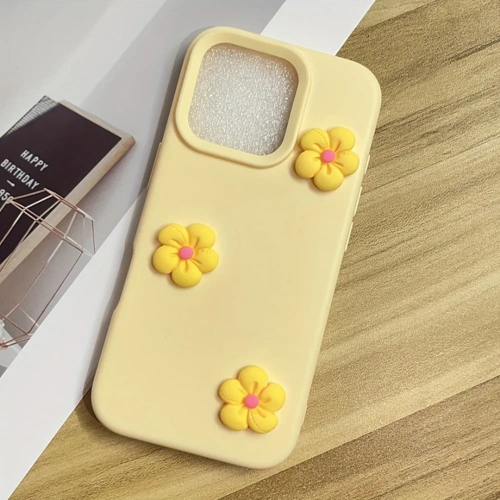 غطاء هاتف مزين بزهور الدوبامين الملونة لطيف لهاتف iPhone 17 Pro Max و17Air و16 و15 و14 و13 و12 و11 Pro Max و15 و14 Plus غطاء مات مقاوم للصدمات - 4