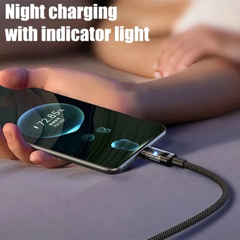 كابل شحن سريع NNBILI 240 واط من نوع USB C، كابل نايلون مضفر شفاف من نوع C، شاحن عالي السرعة لهواتف Samsung وHuawei وMi - 5