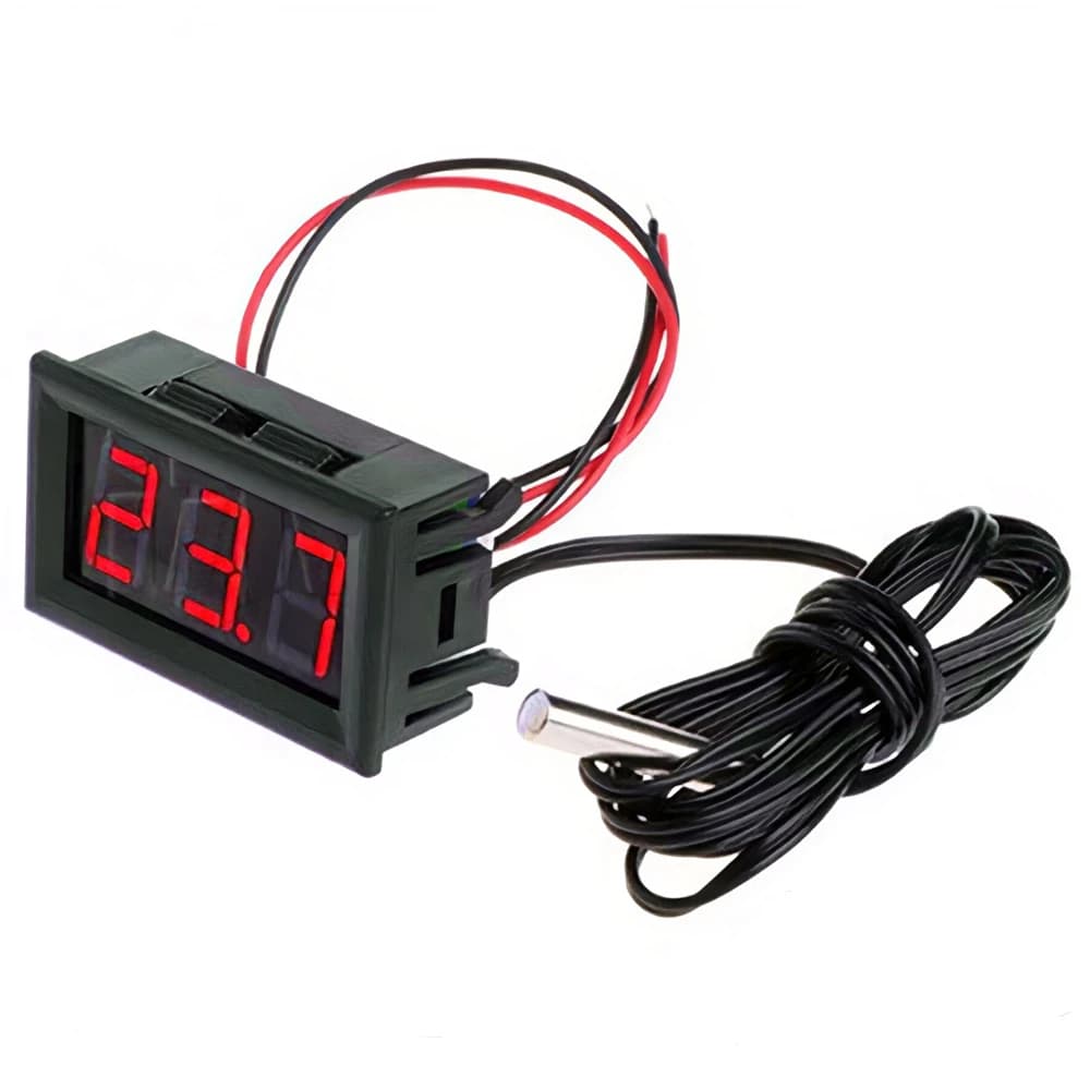 DC 5-12V LED Digital Thermometer Car Temperature Monitoring Panel Meter Monitor Temp Sensor Meter with Temperature Probe - 3