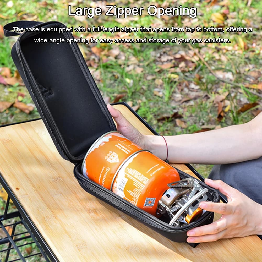Camping Hard Shell Gas Canister Storage EVA Bag Case Shockproof Large Zipper Opening Dual Handles G2/G5 Compatible