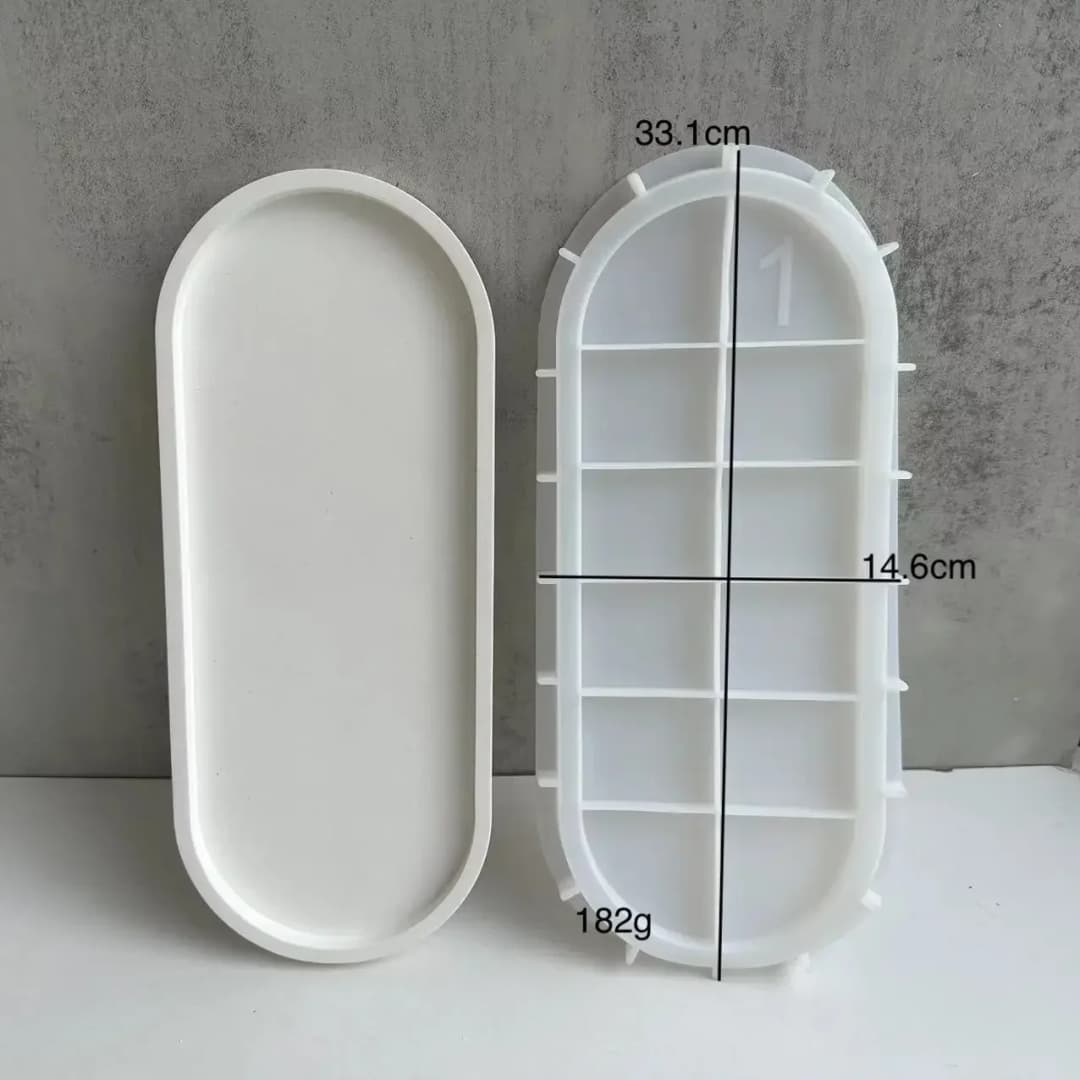 Silicone Gypsum Storage Tray Molds Oval Shape Tray Mold DIY Handmade Coaster Making Concrete Cement Mould Home Decoration - 3