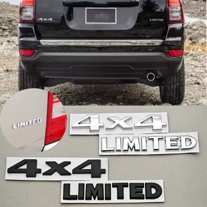 ملصقات معدنية ثلاثية الأبعاد لشعار 4X4 محدود، مناسبة لسيارات جيب جراند شيروكي، أفرلاند، البوصلة، ورانجلر - 2
