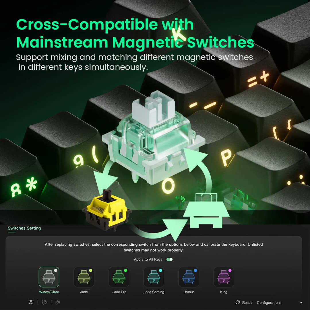 Akko MonsGeek FUN68 FUN60 PRO & MAX HE لوحة المفاتيح المغناطيسية 60% 65% لوحات مفاتيح الألعاب الزناد السريع 8K لوحة المفاتيح المخصصة ألعاب الرياضات الإلكترونية - 3