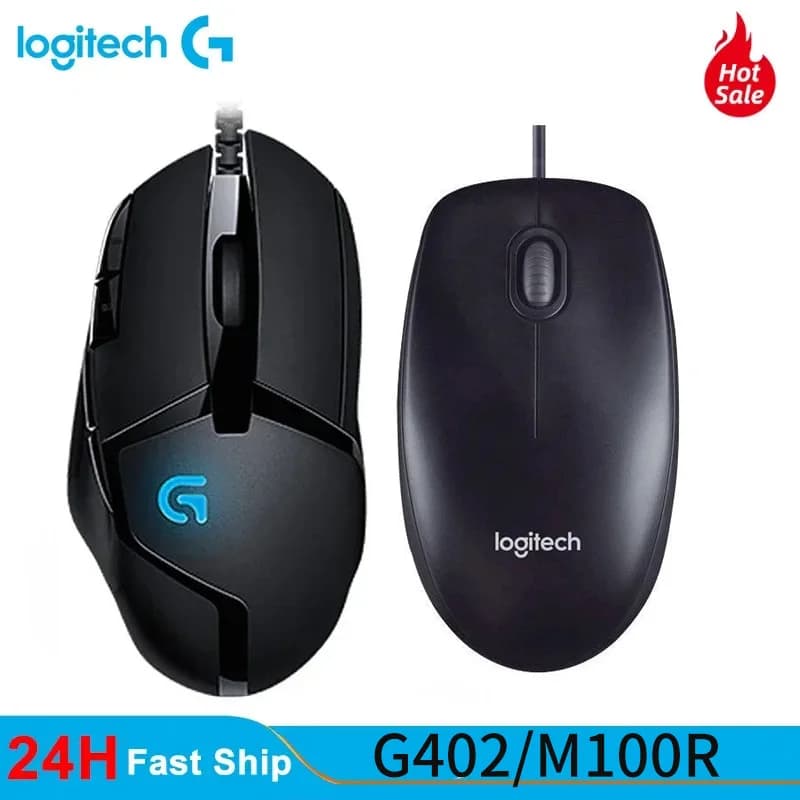 ماوس Logitech G402/M100R سلكي للألعاب الإلكترونية الاحترافية كمبيوتر سطح المكتب محمول ملحقات مخصصة