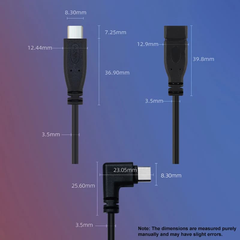 لتقوم بها بنفسك إصلاح كابل لحام 2 سلك 4 أسلاك نوع C USB 2.0 الكوع رئيس ذكر أنثى جاك 4pin/2pin نوع-c ذكر تمديد كابل 0.25 متر - 3