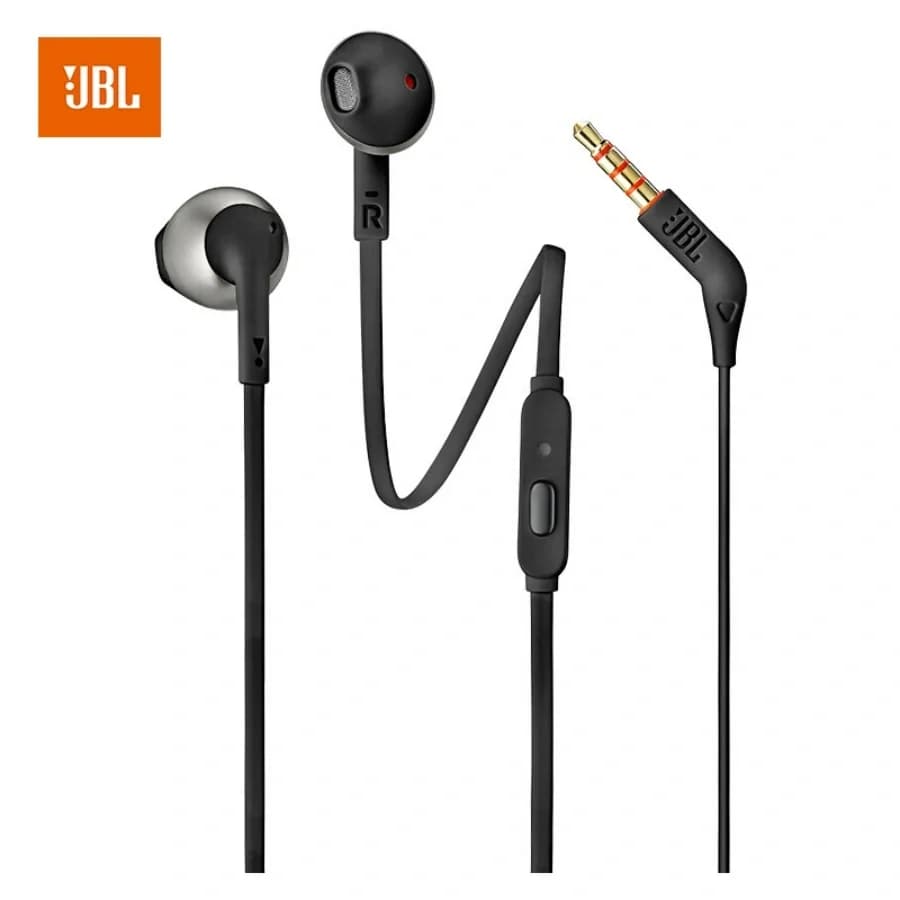 سماعات أذن أصلية JBL T205 نصف داخل الأذن مع خطاف فوق الأذن وسماعات أذن سلكية مع مايكروفون وباس قوي للمكالمات الهاتفية والاستخدام اليومي - 3
