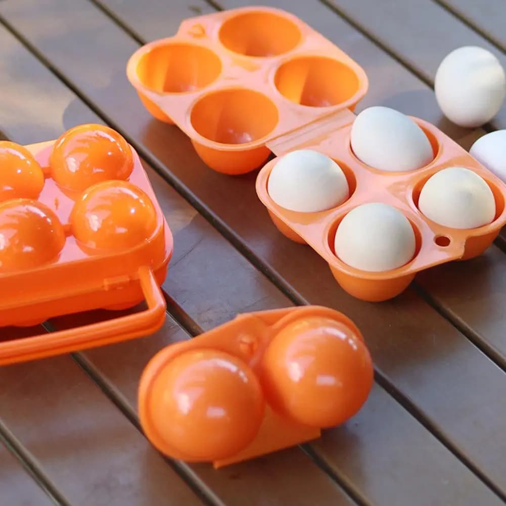 2/4/6 Grid Egg Storage Box Outdoor Portable Egg Case With Handle for Outdoor Camping Picnic Eggs Box Case Kitchen Organizer Case - 3