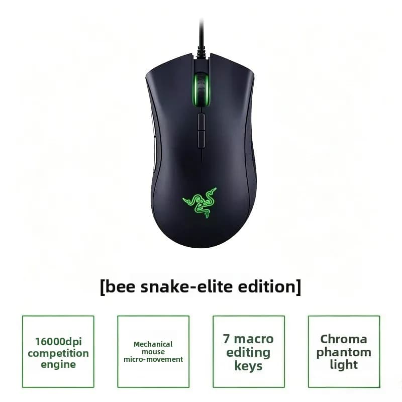 Razer DeathAdder Essential Wired Gaming Mouse Mice 6400DPI Optical Sensor 5 Independently Buttons For Laptop PC Gamer - 3