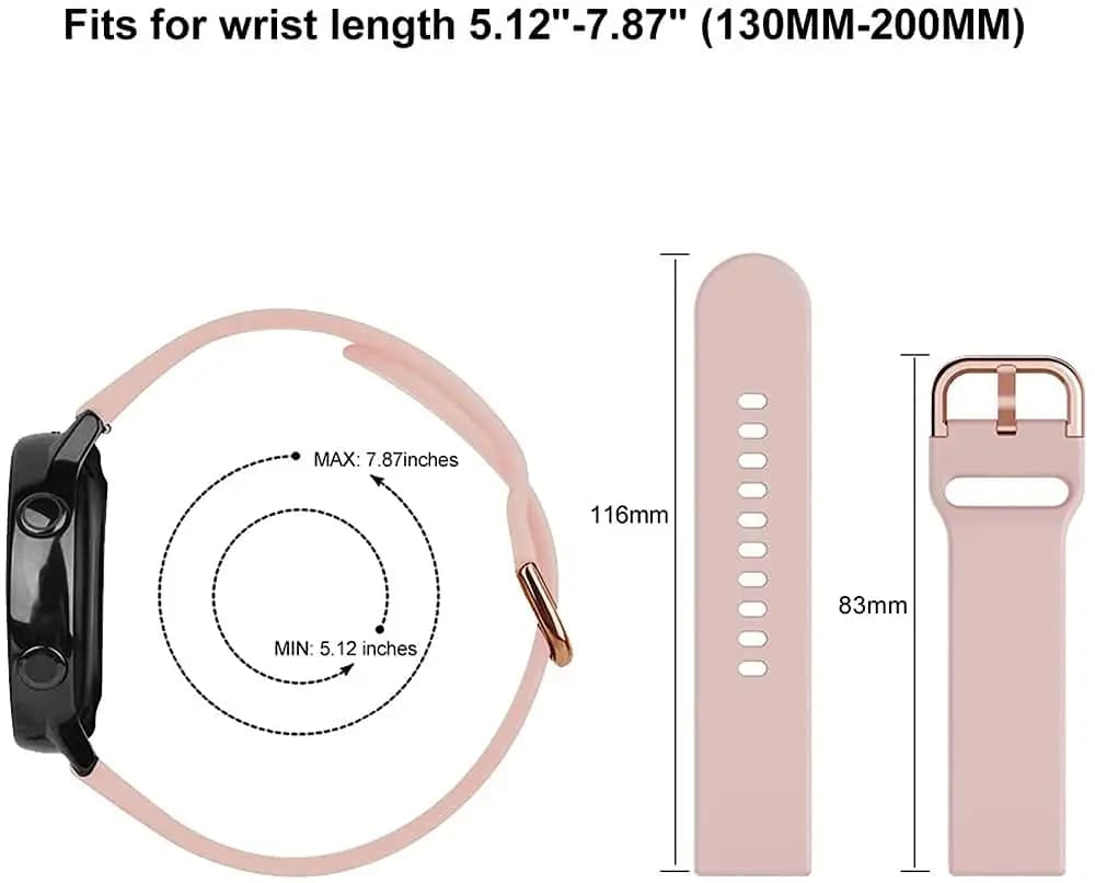 حزام ساعة سيليكون رياضي لـ Amazfit GTS 2/4/3/GTS 2/4 Mini/GTR 4/2/2e مقاس 20 مم/22 مم، سوار سلسلة Amazfit bip 6 5 3/u pro - 5