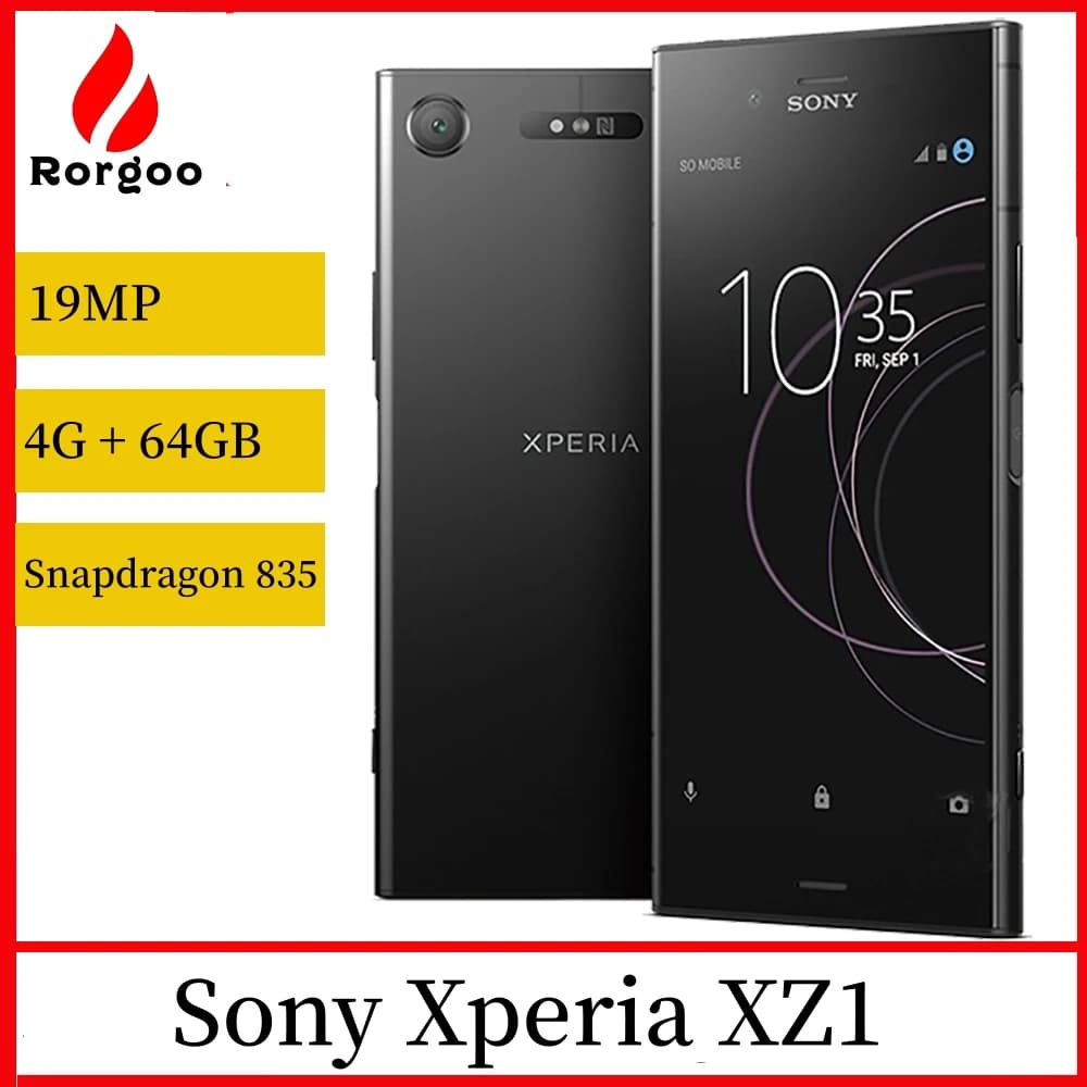 سوني اكسبيريا XZ1 G8341 G8342 بطاقة SIM فردية مزدوجة 4 جيجابايت رام 64 جيجابايت روم شاشة 5.2 بوصة ثماني النواة 19 ميجابكسل واي فاي جي بي اس أندرويد LTE هاتف محمول أصلي
