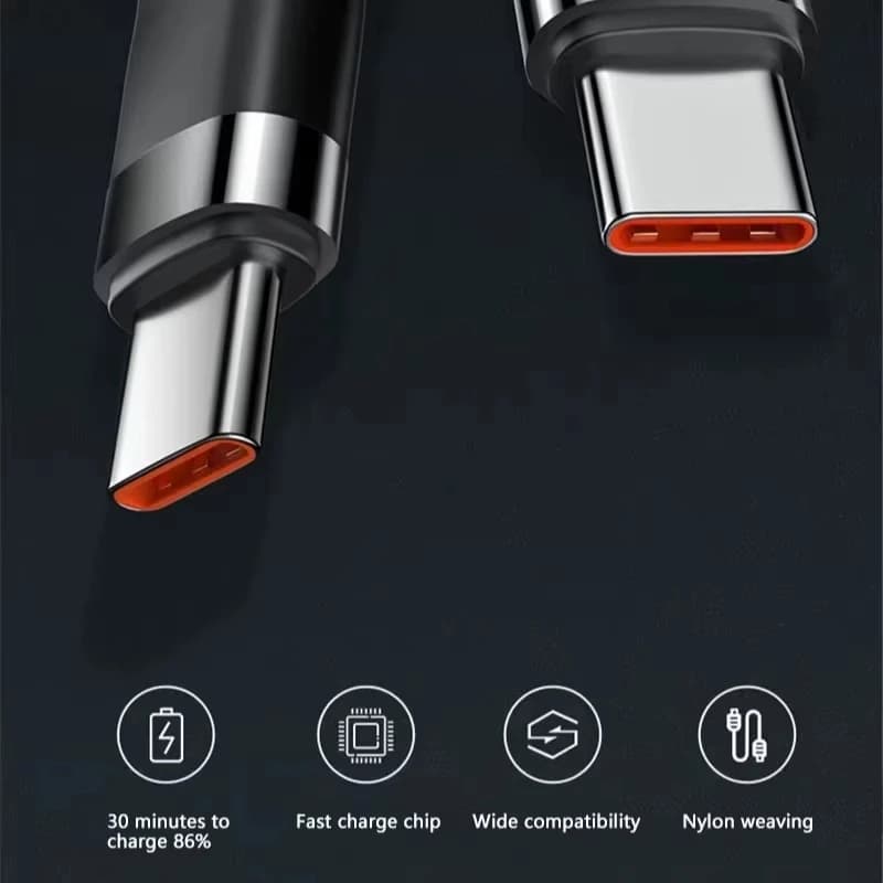 كابل شحن سريع 120 واط PD شحن سريع عالي الجودة USB C إلى USB Type C لهاتف آيفون وشاومي 17 بلس برو ماكس وسامسونج S24 - 5