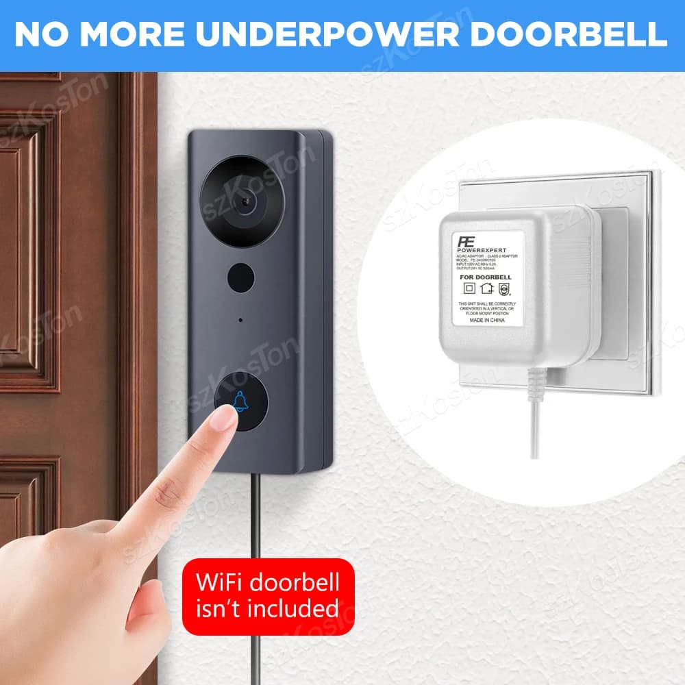 Universal Power Adapter EU/US/UK Plug 24V AC Transformer Charger For Ring Wifi Smart Camera Video Doorbell Intercom Door Bell - 3