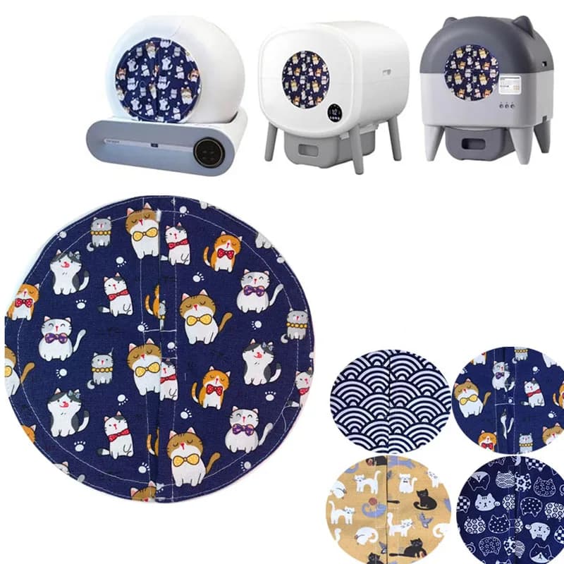 حوض قطط عالي الجودة محدث حديثًا ستارة باب مقاومة للروائح والغبار متوافقة مع صندوق فضلات TONEPIE الأوتوماتيكي - 3